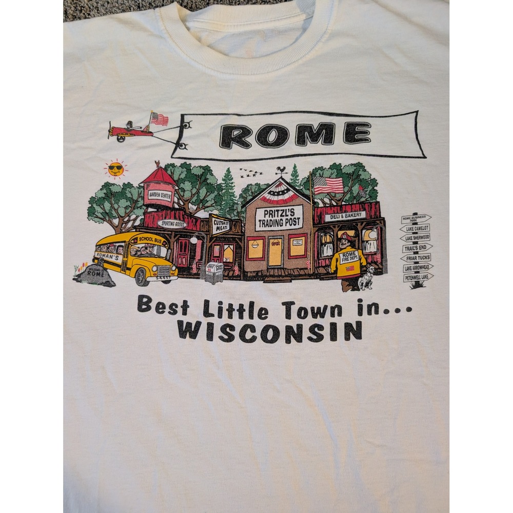 Mens Rome Wisconsin Graphic T Shirt Best Little Town In Usa - Picture 4 of 4